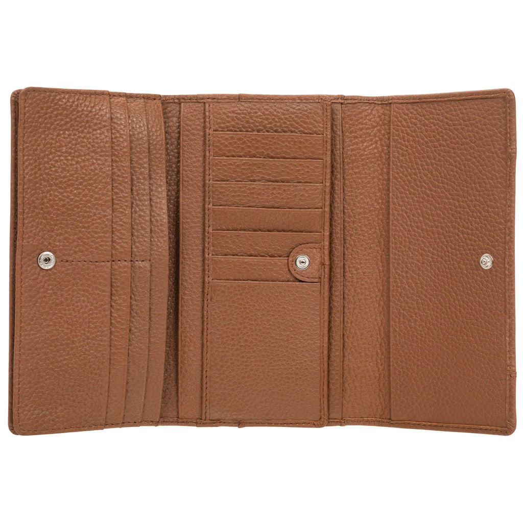 Mancini Pebbled Ladies’ RFID Trifold Wallet Mancini
