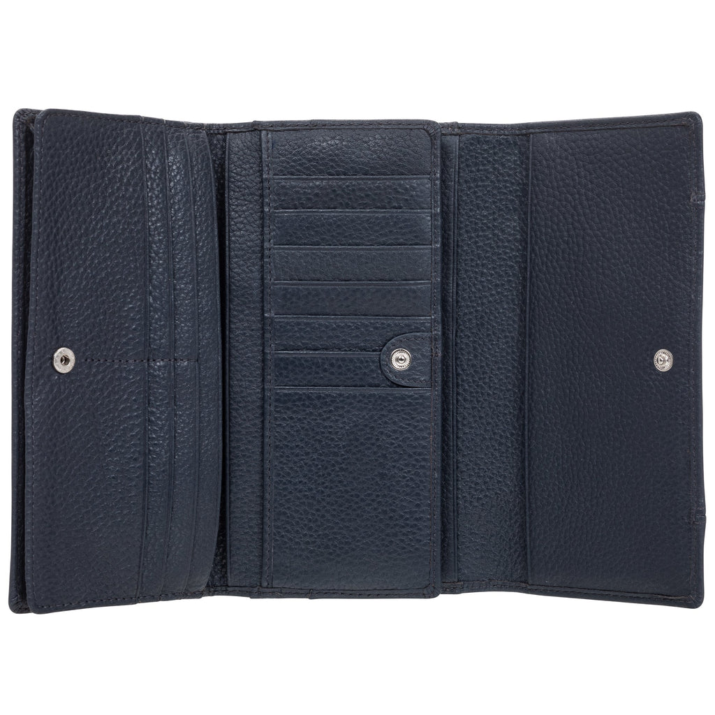 Mancini Pebbled Ladies’ RFID Trifold Wallet Mancini