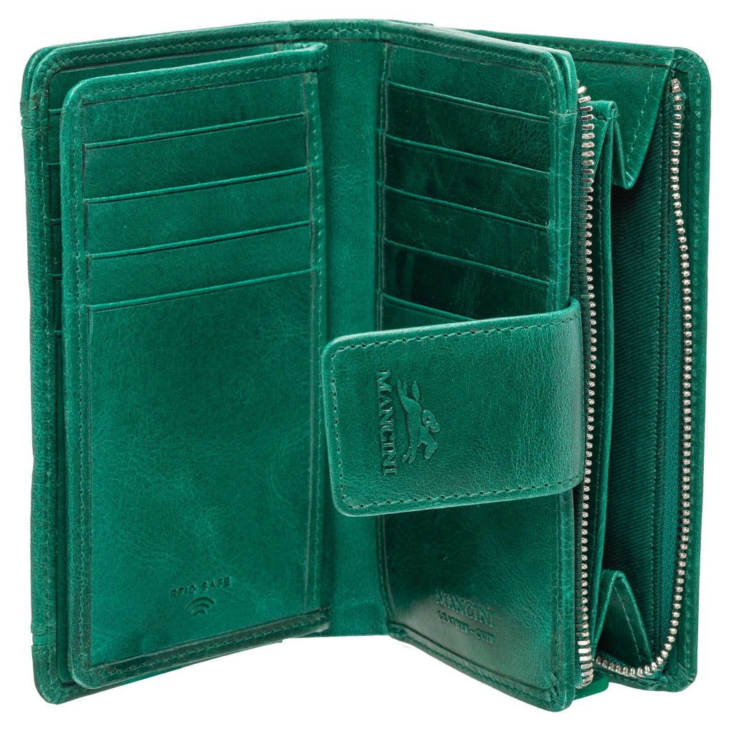 Mancini South Beach RFID Secure Medium Clutch Wallet Mancini