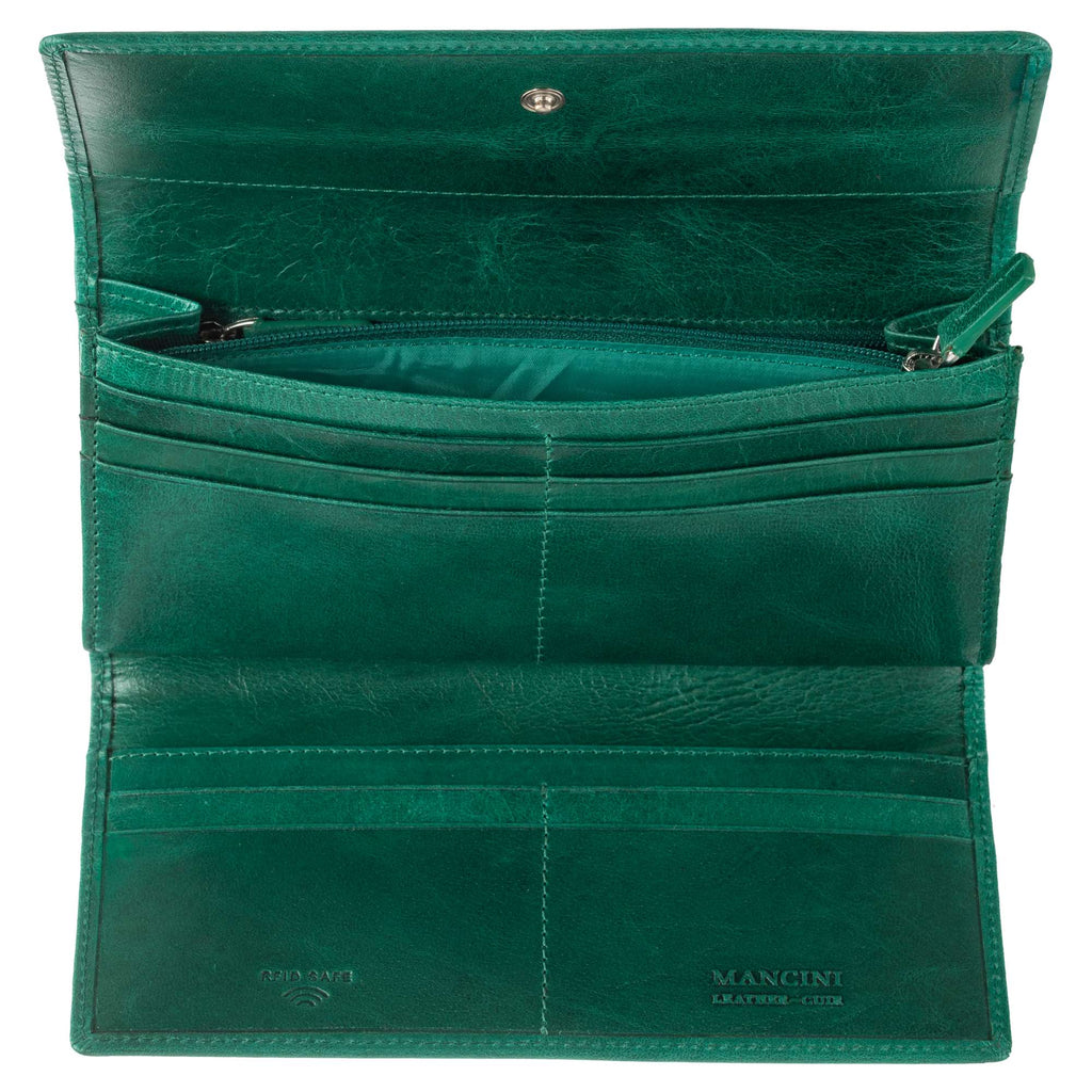 Mancini South Beach RFID Secure Trifold Wallet Mancini