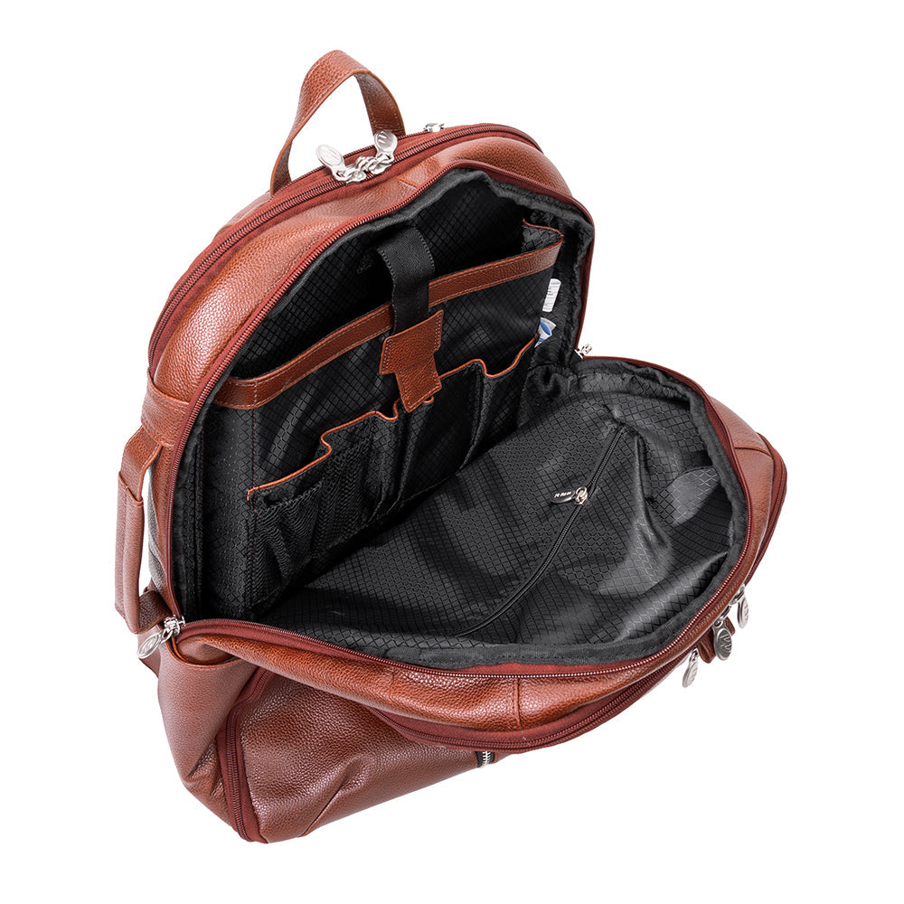 McKlein 17" Leather Triple Compartment Carry-All Laptop Weekend Backpack McKlein USA