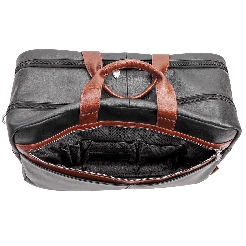 McKlein 21" Leather Two-tone Dual-Compartment Laptop Carry-All Duffel McKlein USA