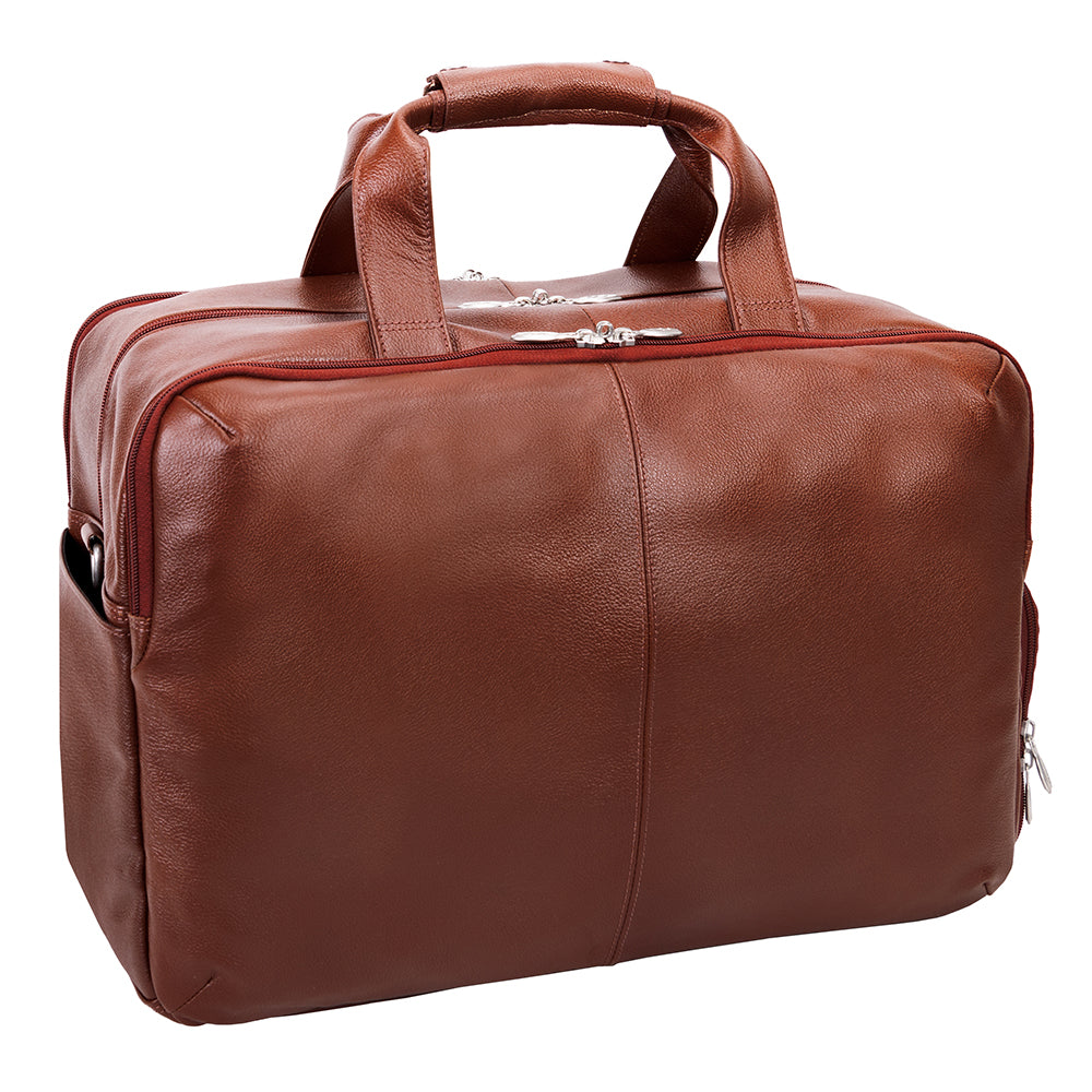McKlein 22" Leather Triple Compartment Carry-All Laptop Duffel McKlein USA