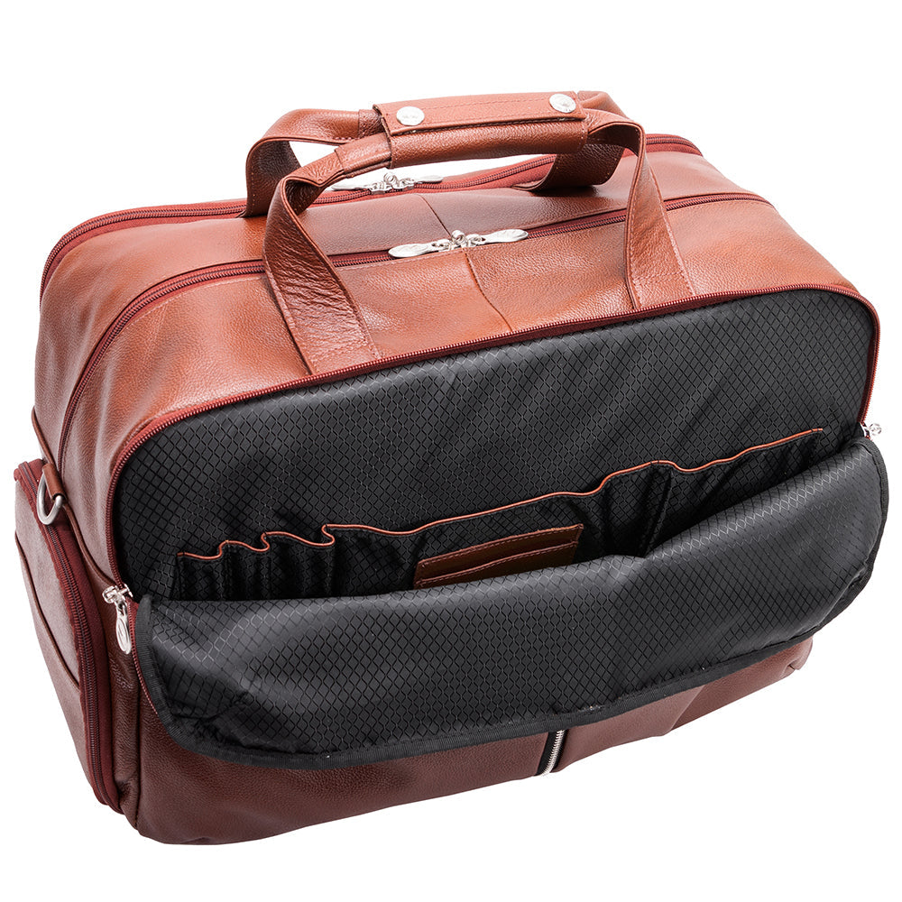 McKlein 22" Leather Triple Compartment Carry-All Laptop Duffel McKlein USA