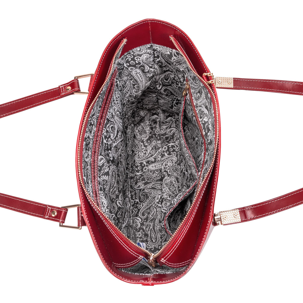 McKlein USA Cristina Leather Shoulder Tote Assorted Colors - LuggageDesigners