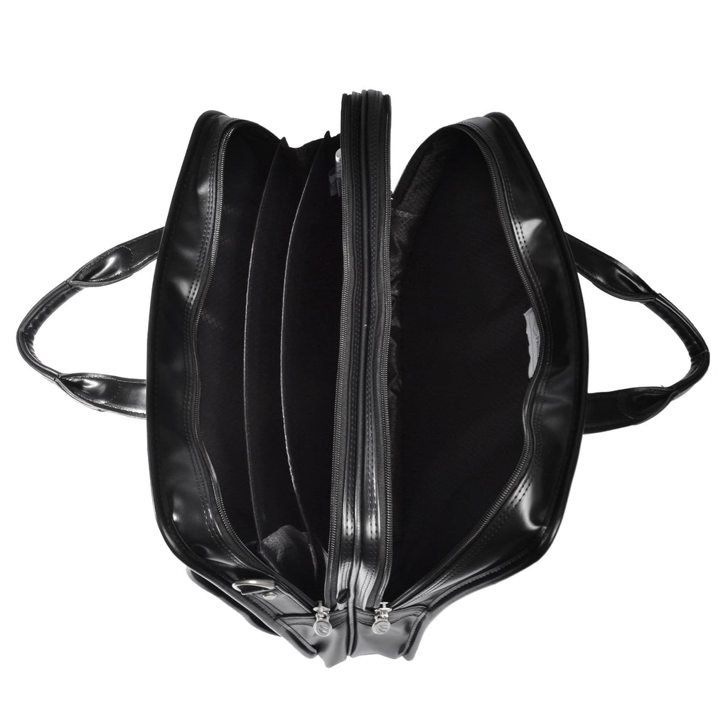 McKlein USA Elston 15.6" Leather Double Compartment Laptop Briefcase Black