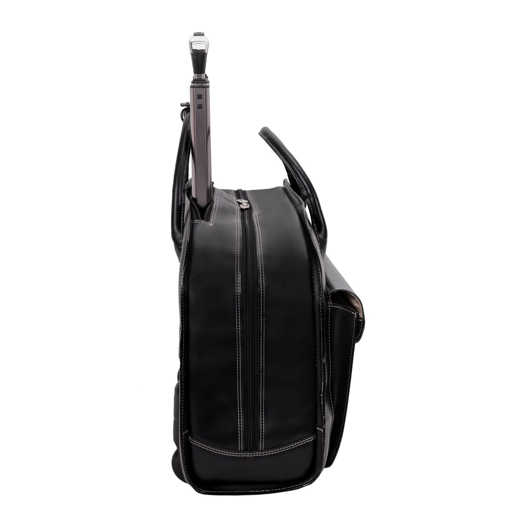 McKlein USA Granville 15.4" Leather Wheeled Laptop Briefcase Assorted Colors - LuggageDesigners