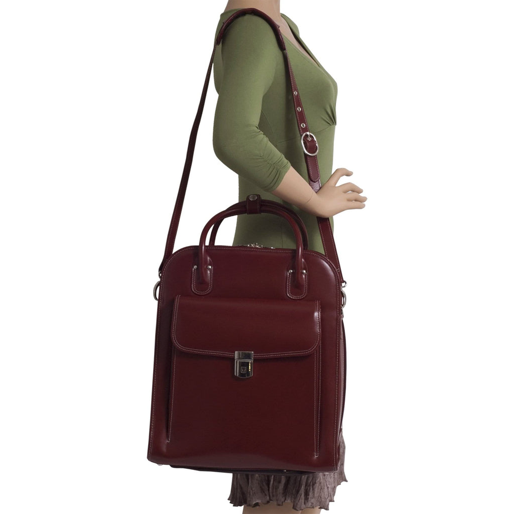 McKlein USA La Grange Leather Vertical Detachable Wheeled Ladies Laptop Briefcase Assorted Colors