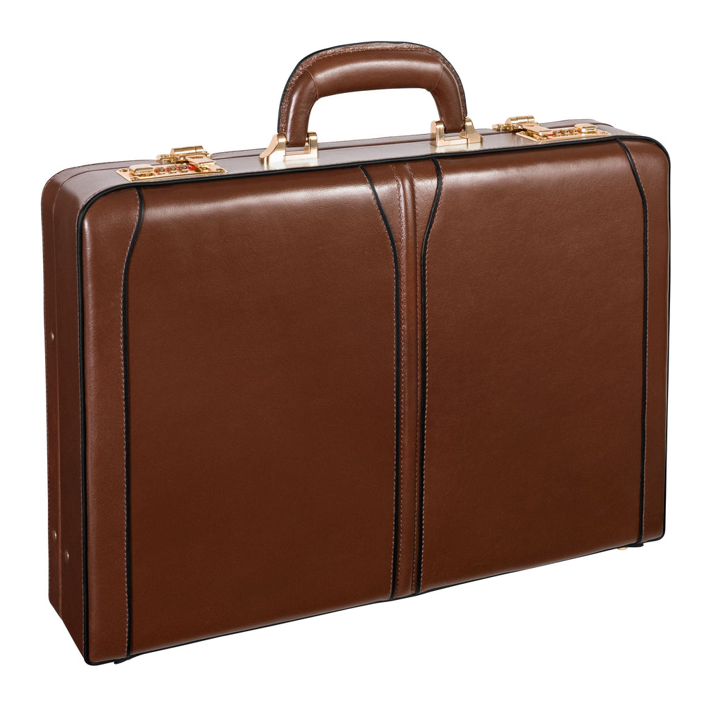 McKlein USA Lawson Leather Attache Case Assorted Colors - LuggageDesigners