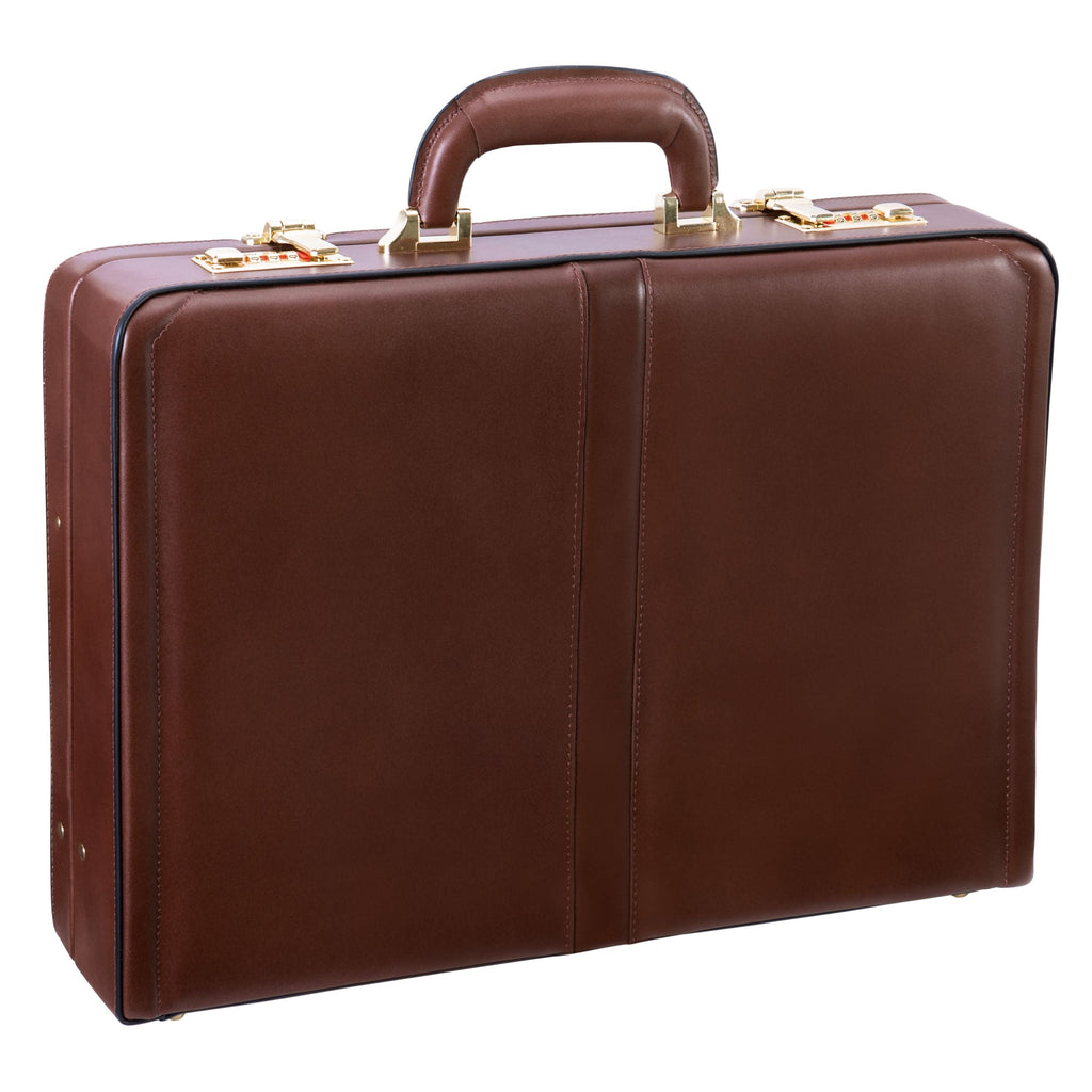 McKlein USA Reagan Leather Attache Case Assorted Colors - LuggageDesigners