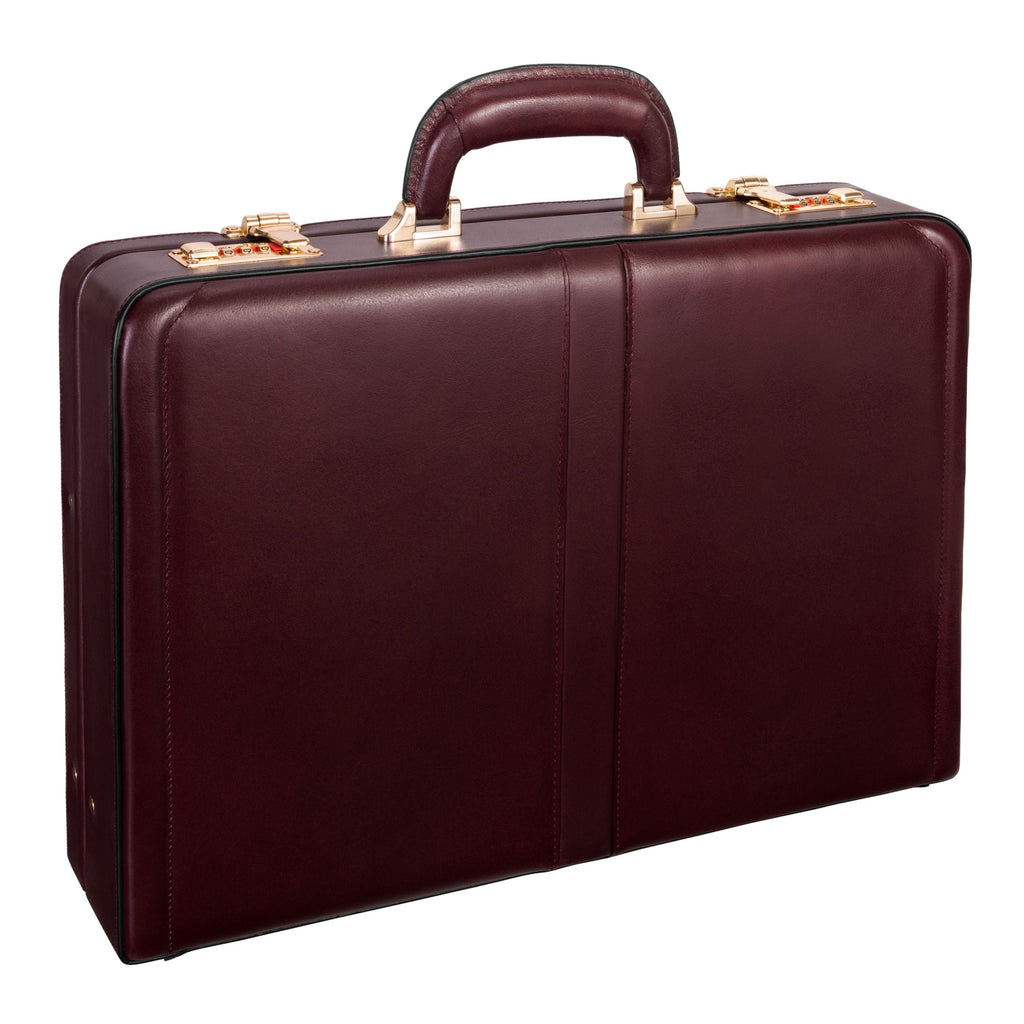 McKlein USA Reagan Leather Attache Case Assorted Colors - LuggageDesigners