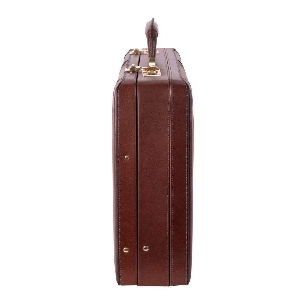 McKlein USA Turner Leather Expandable Attache Case Assorted Colors - LuggageDesigners