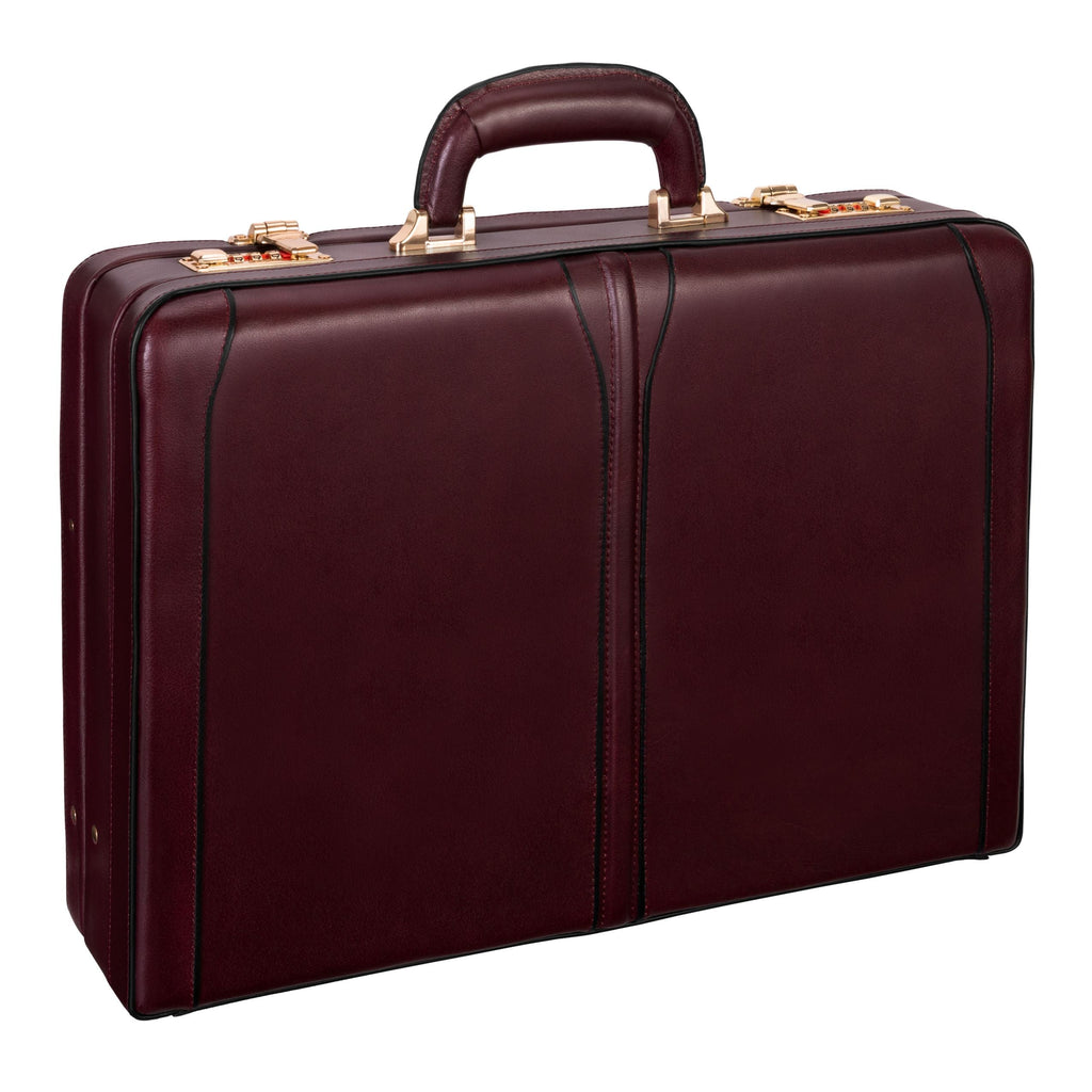 McKlein USA Turner Leather Expandable Attache Case Assorted Colors - LuggageDesigners