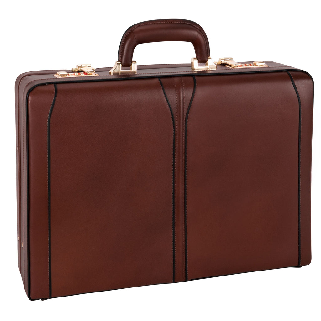 McKlein USA Turner Leather Expandable Attache Case Assorted Colors - LuggageDesigners
