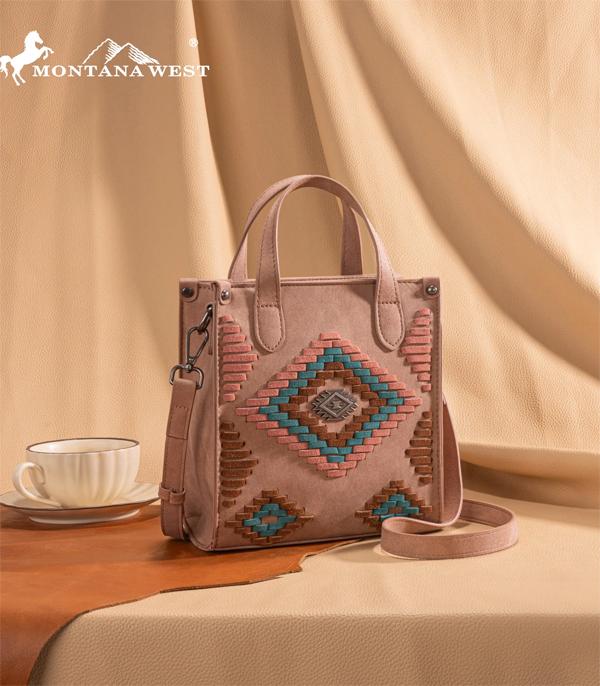 Montana West Aztec Collection Crossbody Cowhide and Conchos
