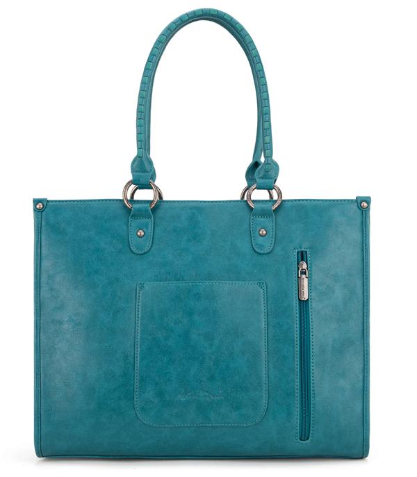 Montana West Tool Fringe Collection Concealed Carry Wide Tote Cowhide and Conchos