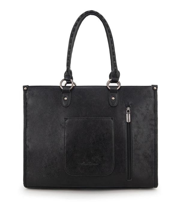 Montana West Tool Fringe Collection Concealed Carry Wide Tote Cowhide and Conchos