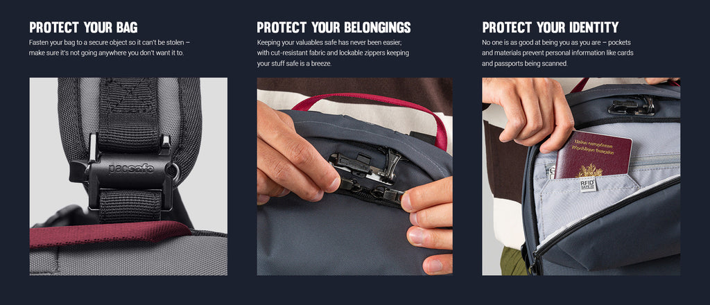 Pacsafe Vibe 25 Anti Theft 25L Backpack Assorted Colors - LuggageDesigners