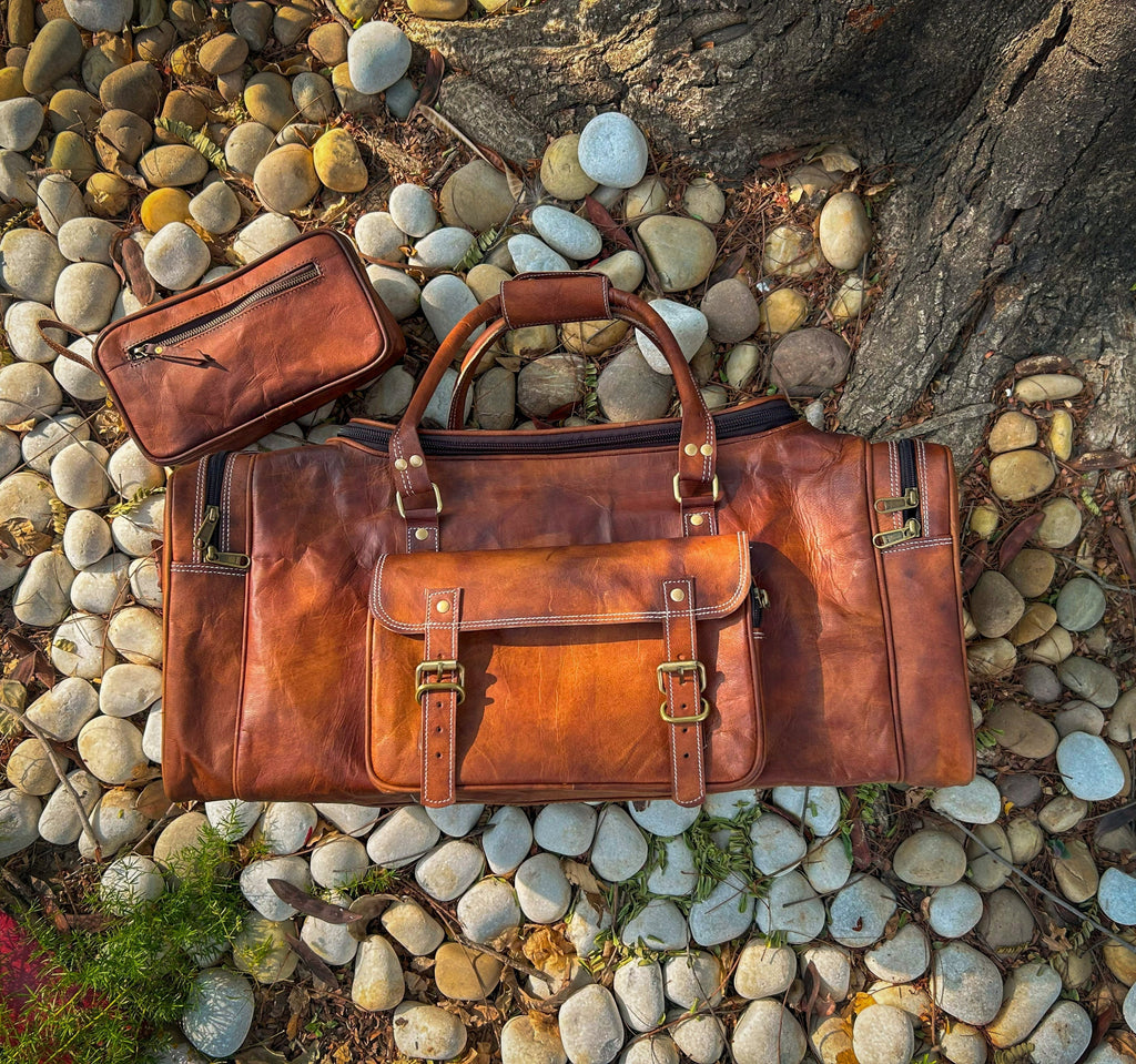 Walker Leather Weekender Bag + Free Toiletry Classy Leather Bags