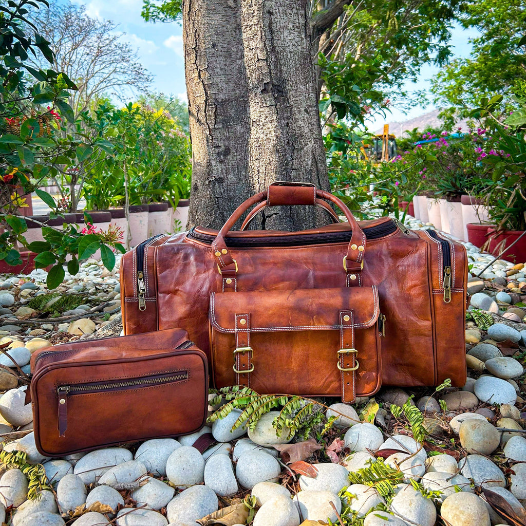Walker Leather Weekender Bag + Free Toiletry Classy Leather Bags