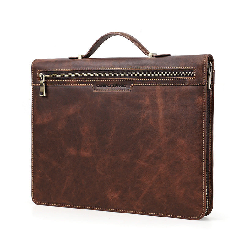 Handmade Genuine Leather Case, AirTag Compartment, Handheld Multi-Functional iPad Cover RockCow Leather Studio