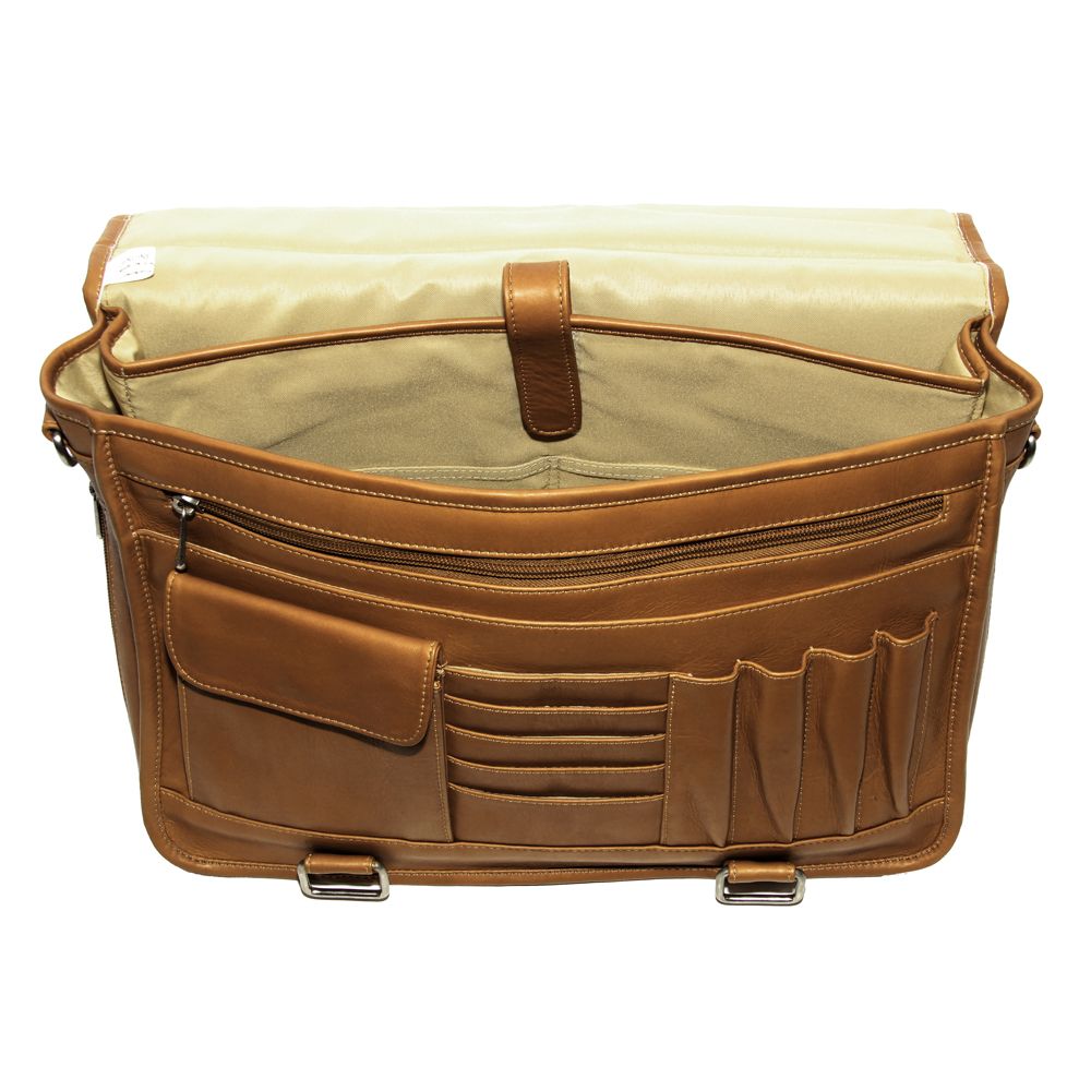 Piel Double Loop Expandable Laptop Briefcase Piel