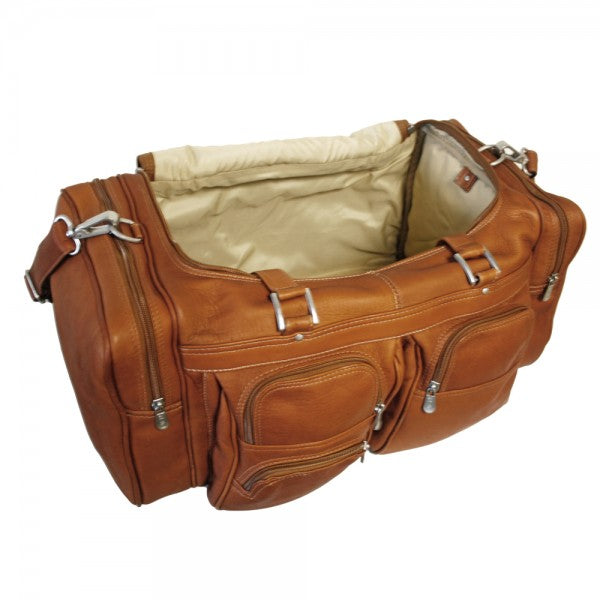 Piel Leather 20" Duffel Bag with Pockets Piel