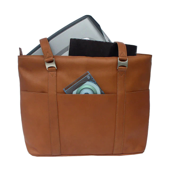 Piel Leather Computer Tote Bag Assorted Colors Piel