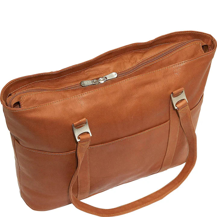 Piel Leather Computer Tote Bag Assorted Colors Piel
