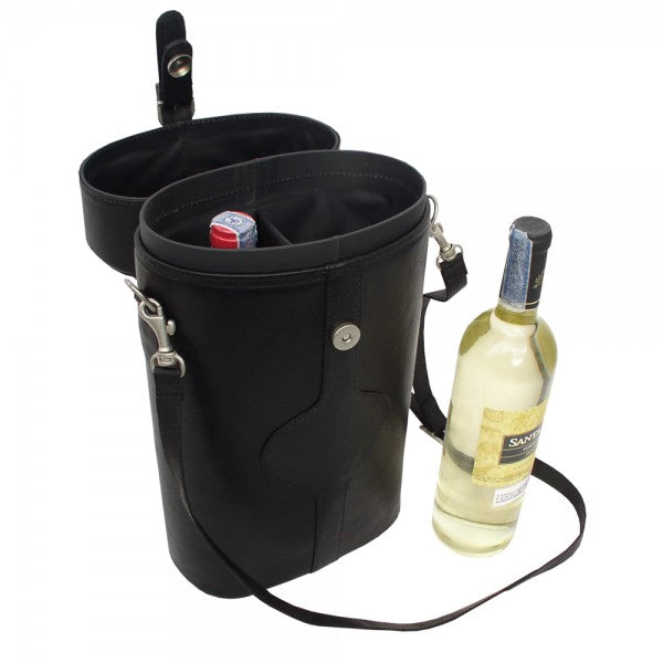 Piel Leather Double Deluxe Wine Carrier Assorted Colors Piel