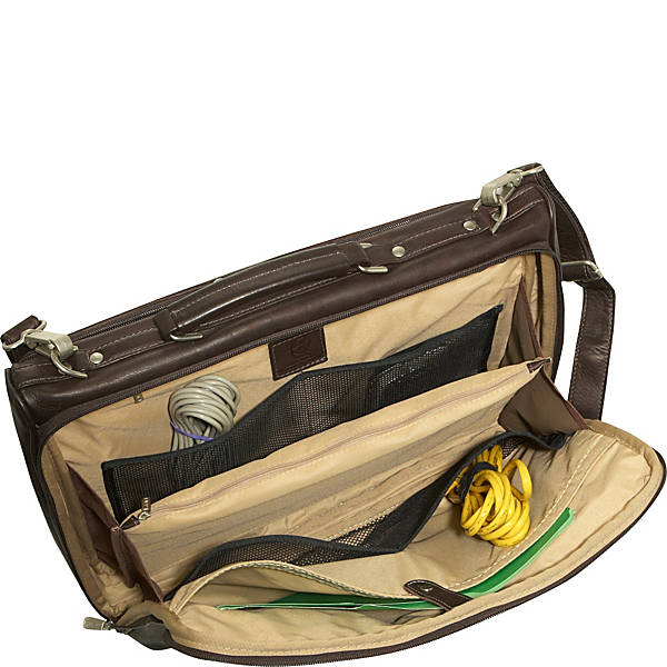 Piel Leather Double Executive Computer Bag Assorted Colors Piel