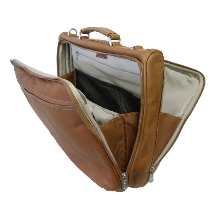 Piel Leather Double Executive Computer Bag Assorted Colors Piel