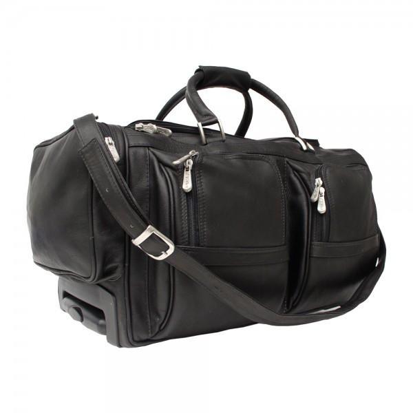 Piel Leather Duffel with Pockets On Wheels Assorted Colors Piel