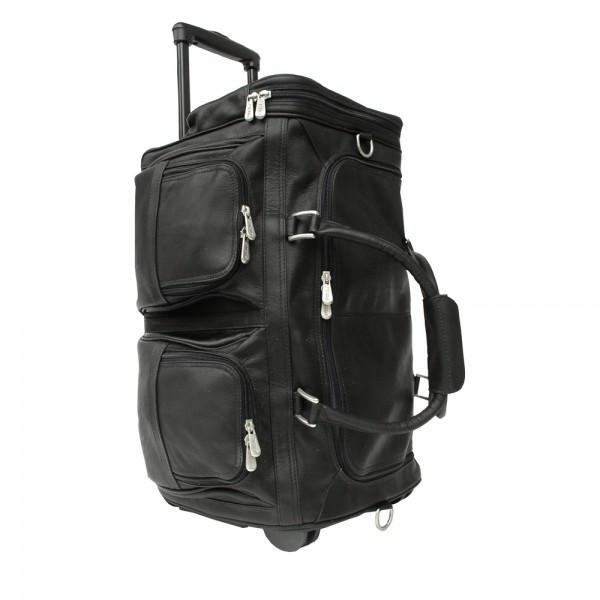 Piel Leather Duffel with Pockets On Wheels Assorted Colors Piel