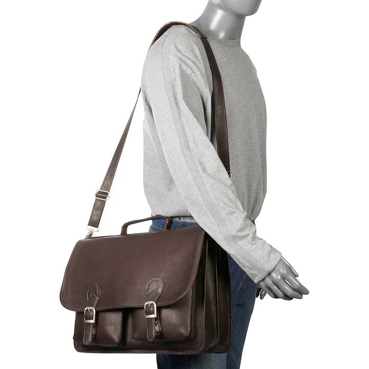 Piel Leather Executive Two Pocket Portfolio Assorted Colors Piel