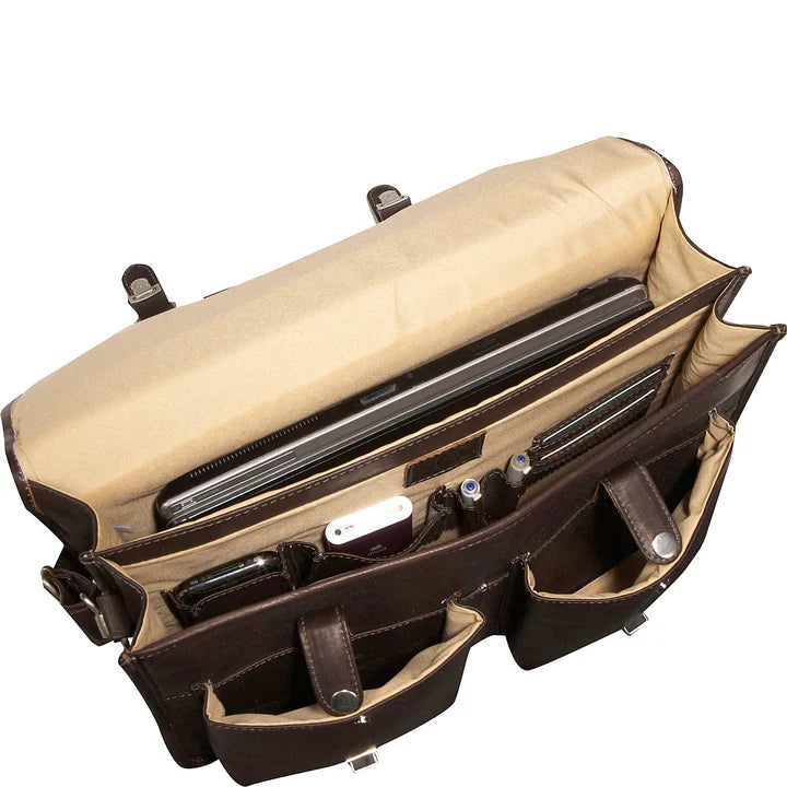 Piel Leather Executive Two Pocket Portfolio Assorted Colors Piel