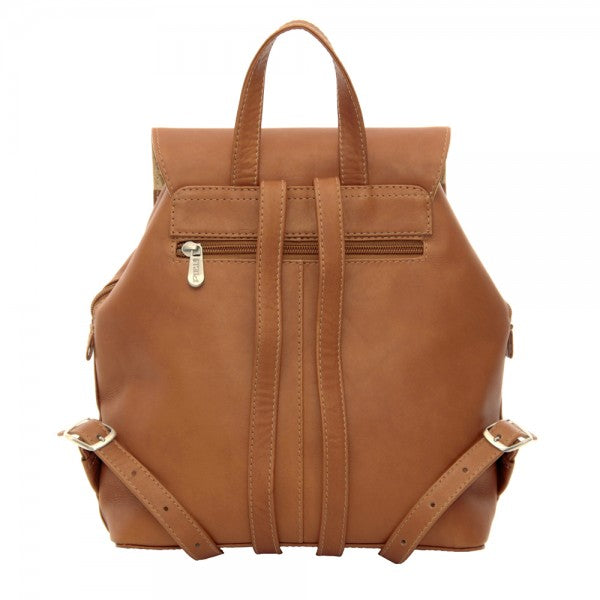 Piel Leather Flap Over Button Backpack Assorted Colors Piel