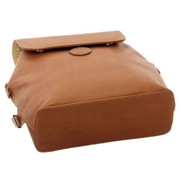 Piel Leather Flap Over Button Backpack Assorted Colors Piel