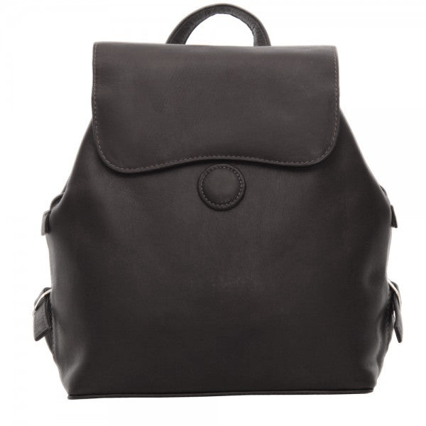Piel Leather Flap Over Button Backpack Assorted Colors Piel