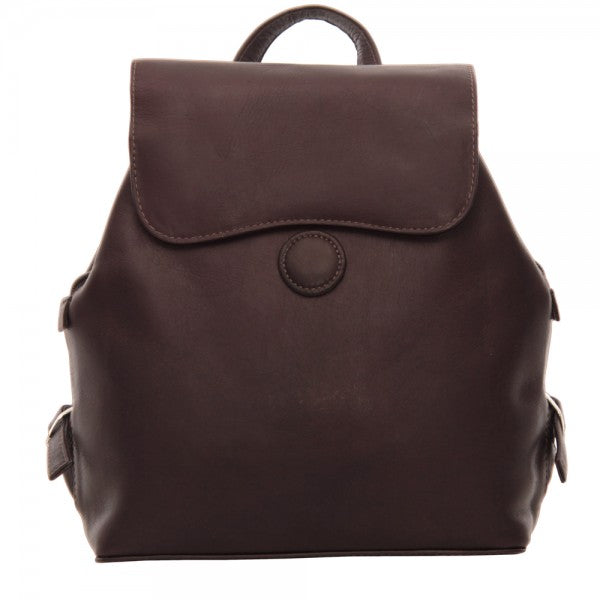 Piel Leather Flap Over Button Backpack Assorted Colors Piel