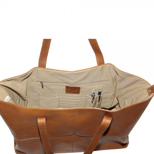 Piel Leather Large Open Multi purpose Tote Bag Piel