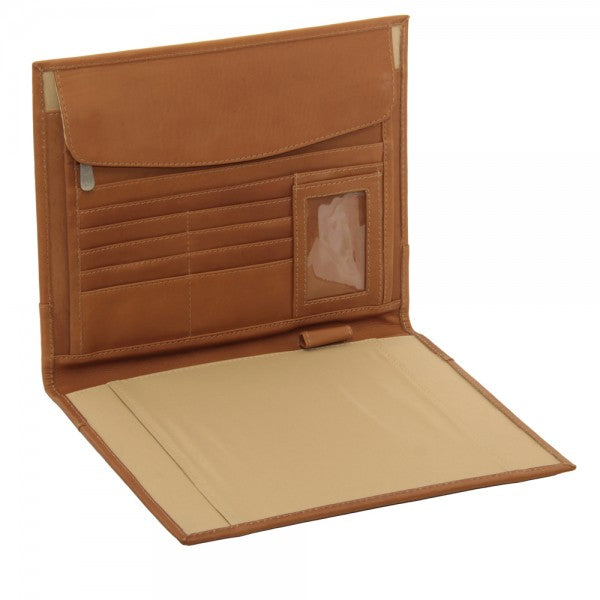 Piel Leather Letter Size Padfolio with Organizer Assorted Colors Piel
