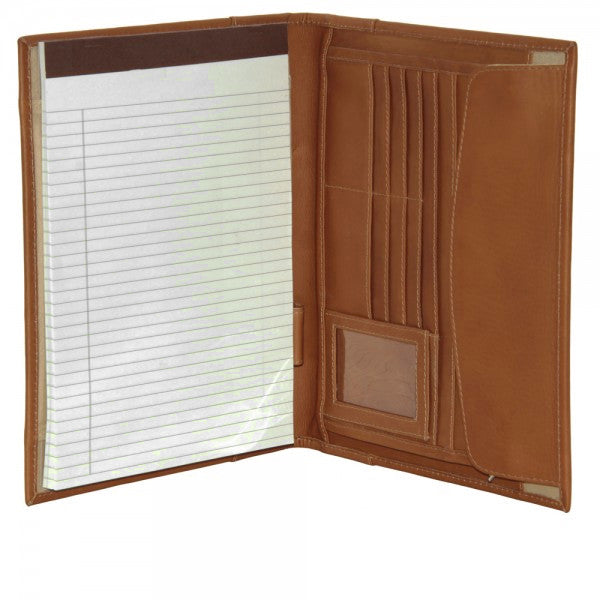 Piel Leather Letter Size Padfolio with Organizer Assorted Colors Piel