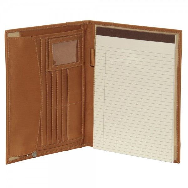 Piel Leather Letter Size Padfolio with Organizer Assorted Colors Piel