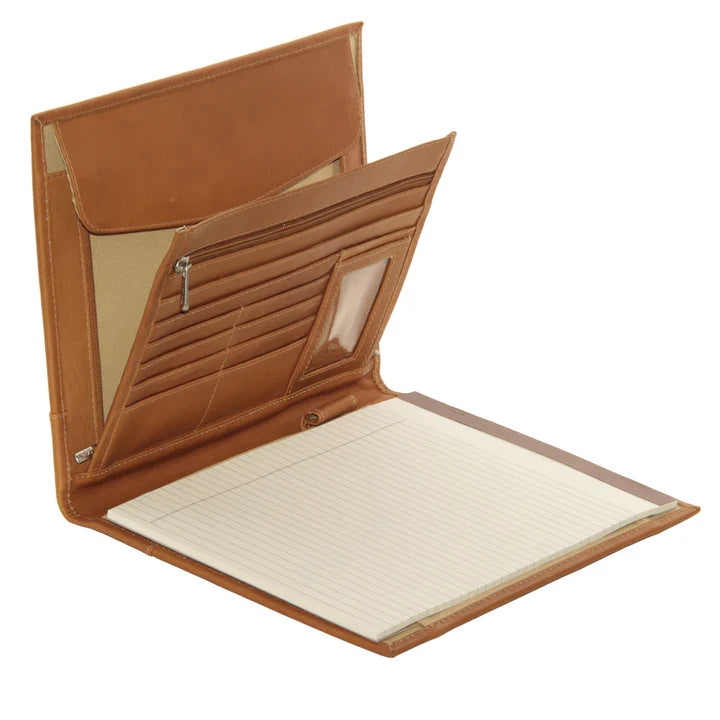 Piel Leather Letter Size Padfolio with Organizer Assorted Colors Piel