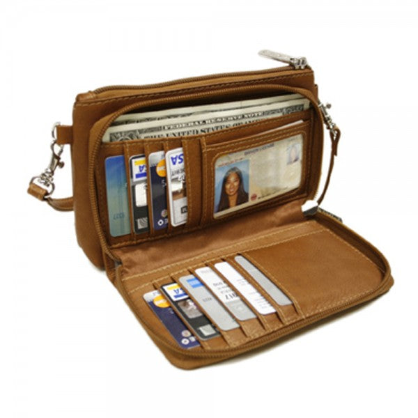 Piel Leather Shoulder/ Wristlet Bag Piel