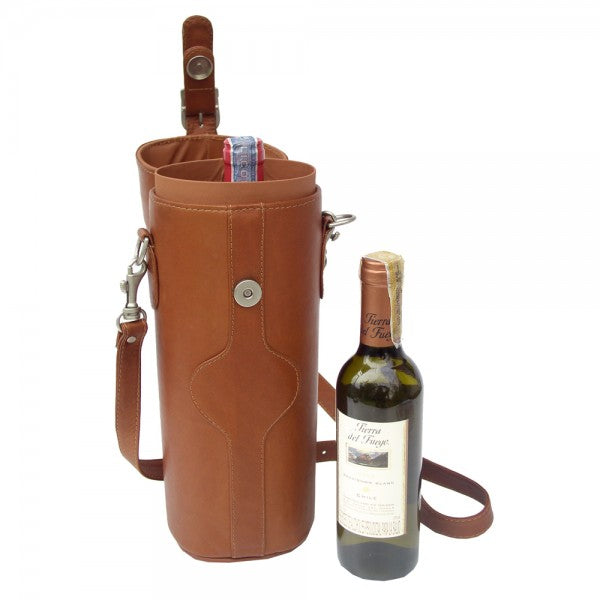 Piel Leather Single Deluxe Wine Carrier Assorted Colors Piel