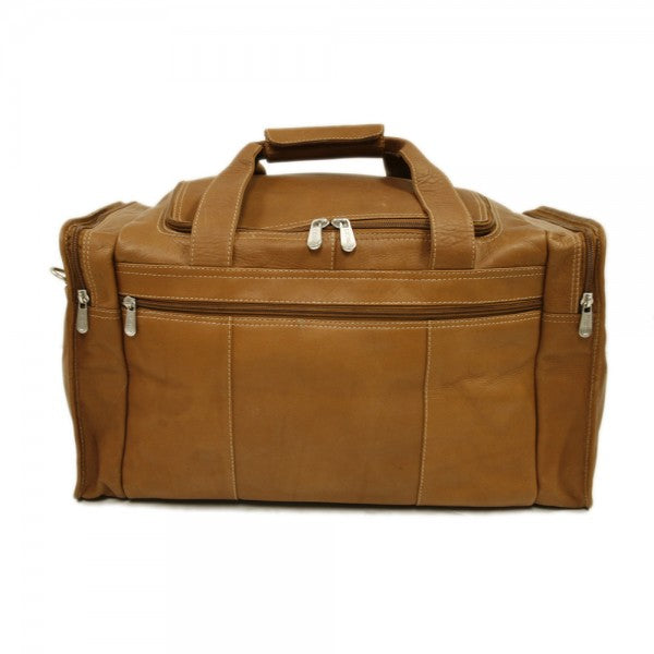Piel Leather Travel Duffel with Side Pockets Assorted Colors Piel