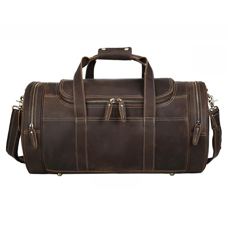 The Wainwright Weekender | Round Vintage Leather Weekender STEEL HORSE LEATHER