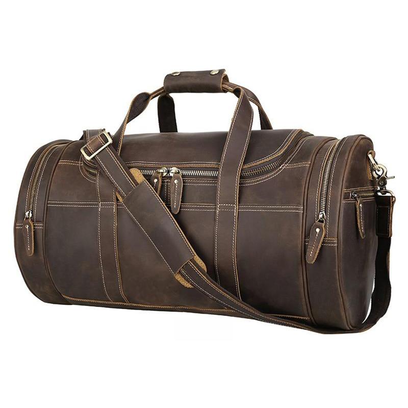 The Wainwright Weekender | Round  Vintage Leather Weekender STEEL HORSE LEATHER